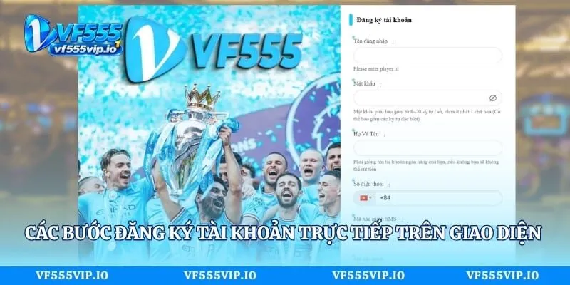 Các bước đăng ký tài khoản trực tiếp trên giao diện website