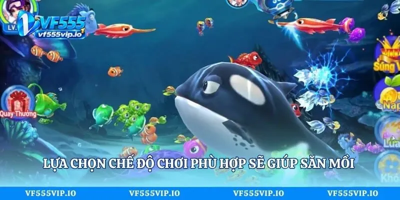 Bắn Cá H5 - Bí Quyết Săn Boss Lớn Dưới Đáy Đại Dương Lựa chọn chế độ chơi phù hợp sẽ giúp săn mồi đạt hiệu suất cao